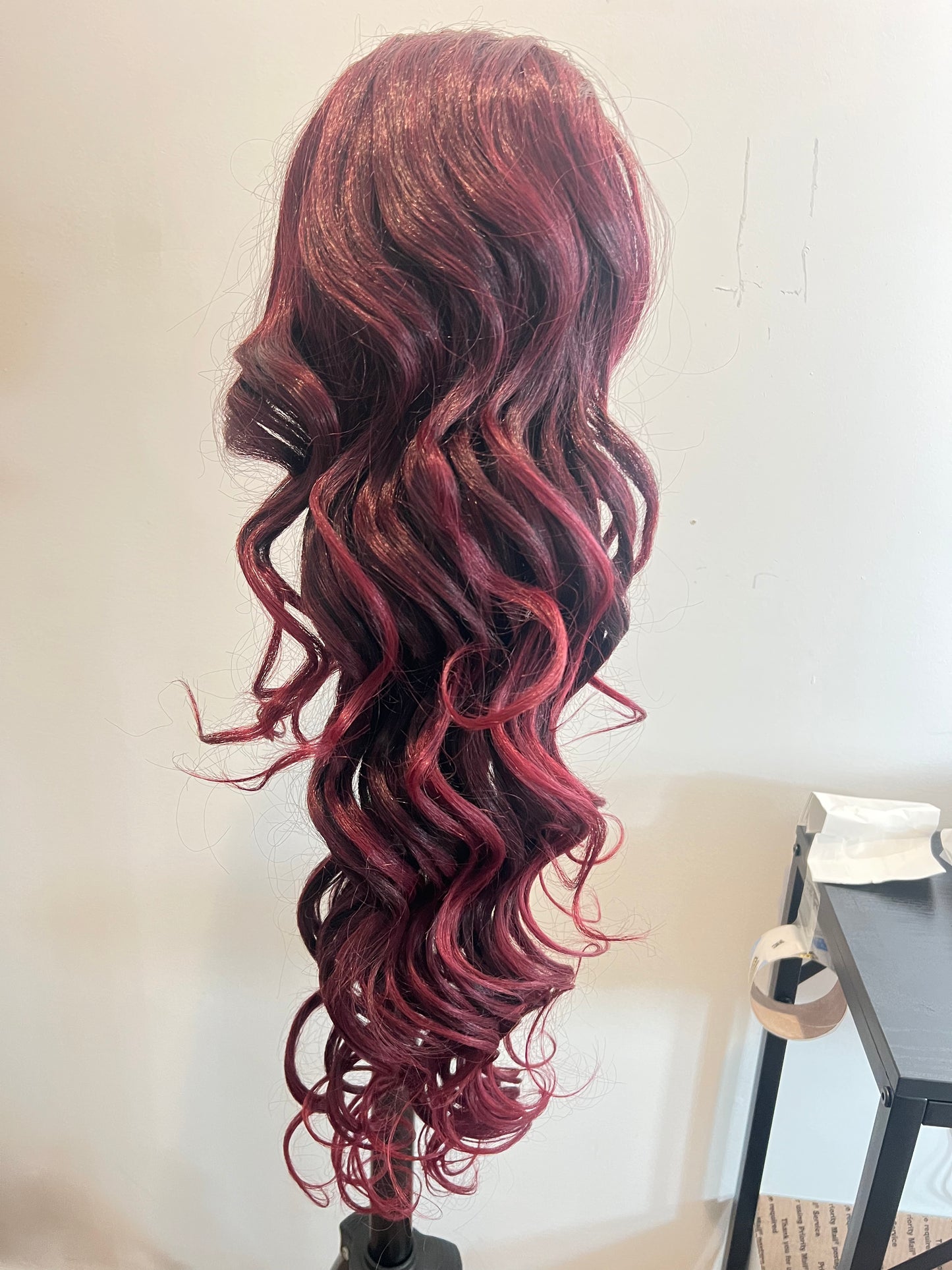 Burgundy Curly Ponytail #28