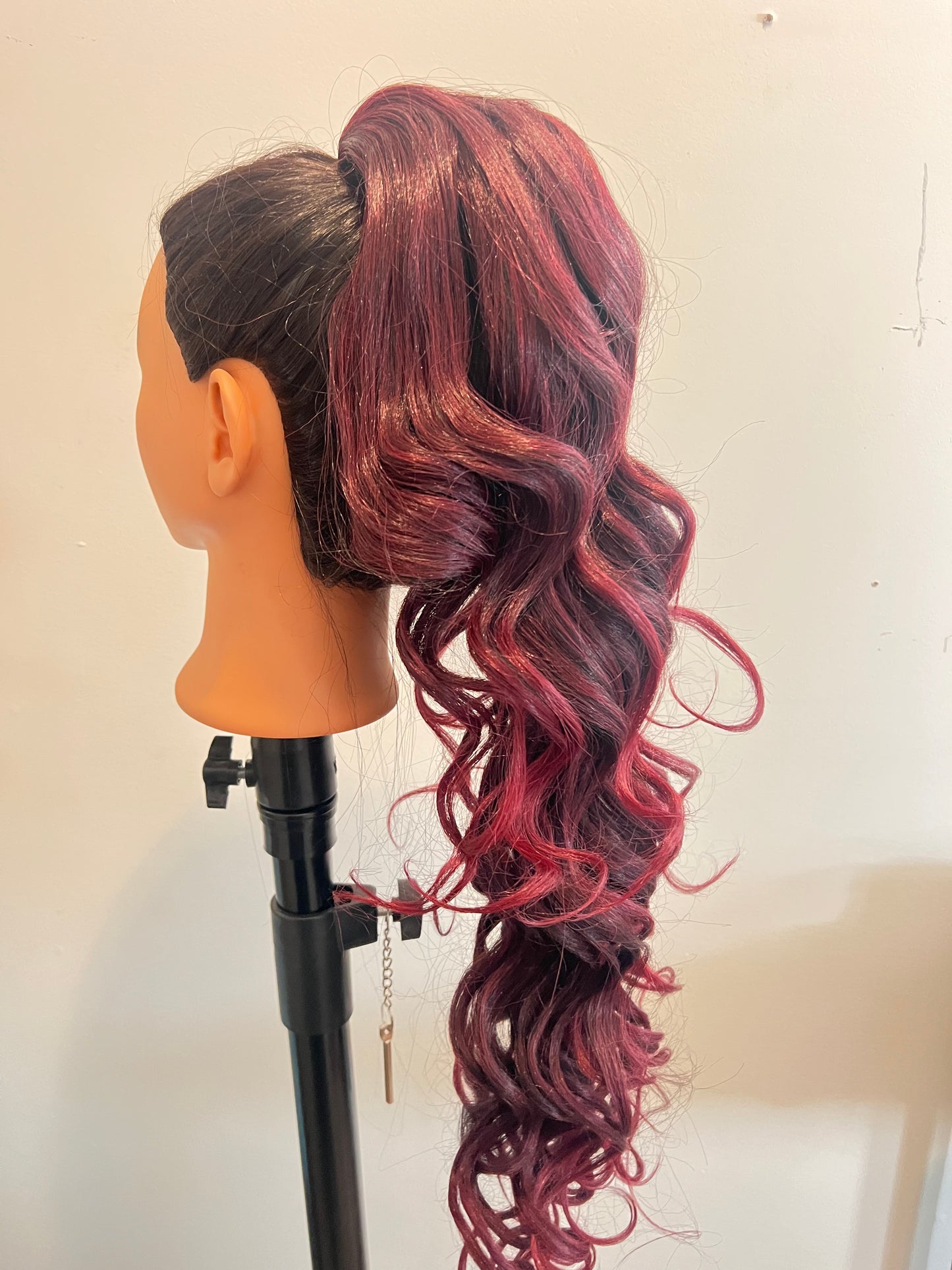 Burgundy Curly Ponytail #28